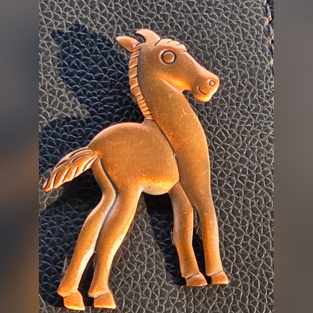 Native American Navajo Copper Pony Pin, Nativo Arts